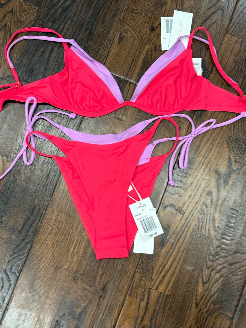 Pink & Lavender Triangle Bikini Set